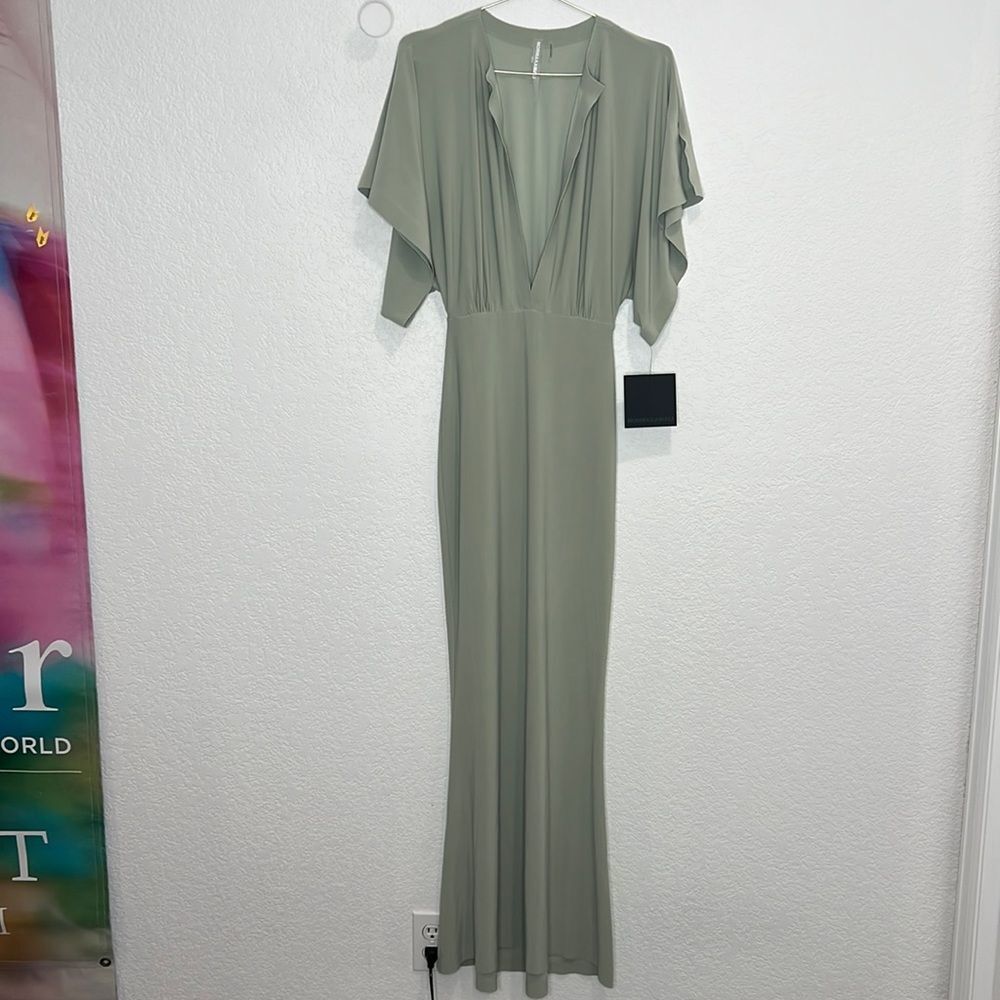NWT Norma Kamali Obie Gown in Dried Sage XS Revolve - Picture 2 of 15